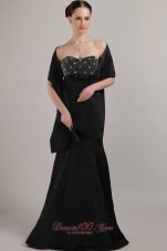 New Black Column Sweetheart Floor-length Taffeta Beading Mother of the Bride Dress