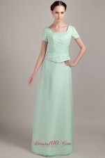 Elegant Apple Green Column / Sheath Square Floor-length Chiffon Beading Mother Of The Bride Dress