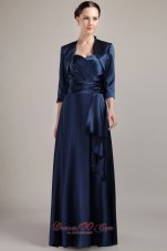 Elegant Navy Blue Empire Halter Floor-length Taffeta Mother of the Bride Mother of the Bride Dress