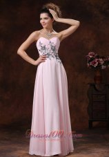 2013 Sweetheart Baby Pink For 2013 Prom Dress With Appliques Decorate Waist