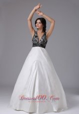 2013 Custom Made V-neck A-line For 2013 Prom Dress In Buena Park California With Lace and Organza
