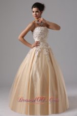 2013 Champagne and Appliques For 2013 Ball Gown Prom Dress Floor-length In Cambria California