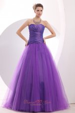 2013 Cheap Purple Prom / Evening Dress Ruch A-line Sweetheart Floor-length Tulle