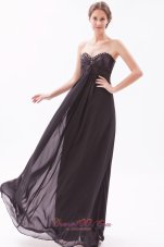 Best Black Empire Sweetheart Floor-length Chiffon Beading Prom Dress