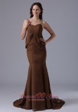 Clearence Modest Brown Spagetti Straps Mermaid 2013 Mother Of The Bride Dress With Brush Train In Bethel Connecticut