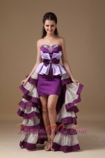 Multi-Color Sweetheart High-low Prom Dress Satin Beading