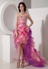 Beautiful Cocktail Dress Column Sweetheart High-low Organza Beading