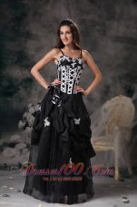 Plus Size Custom Made Black Straps Hand Made Flowers Norwich Connecticut Prom Dress