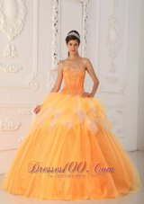 New Beautiful Orange Quinceanera Dress Sweetheart Satin and Tulle Beading A-Line / Princess