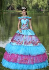 New Off The Shoulder Appliques Ball Gown Quinceanera Dress For 2013 Floor-length Tiered Exclusive Style