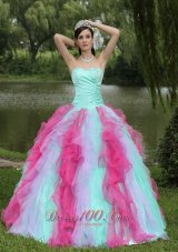 Colorful Sweetheart Quincenaera Dress For Graduation With Beaded Drcorate Ruffle Layers