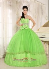 Beaded Bowknot For Spring Green Quinceanera Dress Custom Made In Kaneohe City Hawaii Fashion