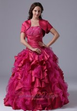 Ball Gown Fuchsia Ruffles Beaded Decorate Bust Military Ball Gowns With Ruch In Maine Pretty