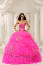 Custom Made Hot Pink Sweetheart Embroidery For Quinceanera Wear In 2013 Pretty