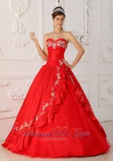 Brand New Red Sweet 16 Dress Sweetheart Embroidery and Beading A-Line / Princess  for Sweet 16