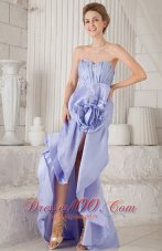 Best Lilac Mermaid Sweetheart Asymmetrical Taffeta Ruch Prom Dress