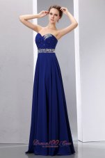 Best Best Royal Blue Empire Sweetherart Prom Dress Chiffon Beading Floor-length