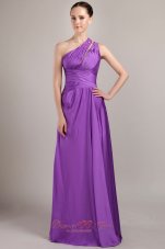 On Sale Purple Empire One Shoulder Floor-length Taffeta Beading Prom Dress