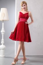 Cute Wine Red A-line Sweetheart Beading Mother Of The Bride Dress Knee-length Sepcial Fabric