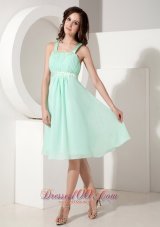 Beautiful Empire Strap Knee-length Chiffon Beading Prom / Party Dress