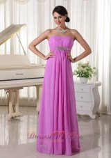 Lavender Beaded Chiffon Empire Prom Dress For New Arrival Floor-length