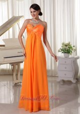 Pretty Orange Sweetheart Beaded Prom / Evening Dress Satin and Chiffon