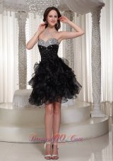 Sweetheart Black Beaded Bodice Sexy Prom / Cocktail Dress Party Wear