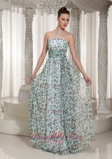 2013 Multi-color Empire Leopard Strapless Prom Dress