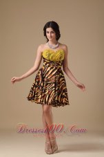 Multi-color A-line Sweetheart Mini-length Leopard Beading Prom Dress  Under 100