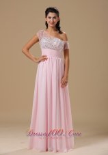 2013 Saint Louis Baby Pink Chiffon Floor-length 2013 Prom Celebrity Dress