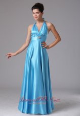 Discount Stylish Custom Made Baby Blue Halter 2013 Prom Dress In New Britain Connecticut