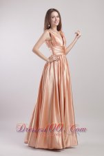Discount Elegant Empire V-neck Floor-length Taffeta Prom Dress