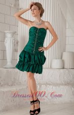 Green Column / Sheath Sweetheart Knee-length Taffeta Beading Prom / Homecoming Dress  Cocktail Dress