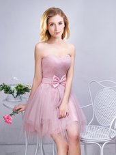 Super Sleeveless Ruching and Bowknot Lace Up Quinceanera Court Dresses