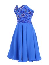Scoop Teal A-line Beading Cocktail Dress Zipper Chiffon Cap Sleeves Mini Length