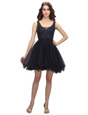 Best V-neck Sleeveless Criss Cross Club Wear Black Organza