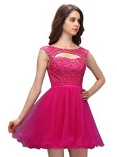 Luxurious Bateau Sleeveless Organza Womens Party Dresses Beading and Appliques Zipper