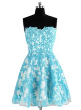 Fancy Organza Sleeveless Knee Length Casual Dresses and Appliques