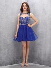 Chic Organza Sleeveless Mini Length Casual Dresses and Beading