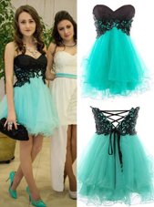 Sleeveless Appliques Zipper Cocktail Dress