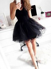 Glittering Black Sweetheart Zipper Ruffles Party Dress for Toddlers Sleeveless