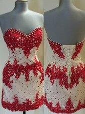 Sleeveless Appliques Lace Up Cocktail Dresses
