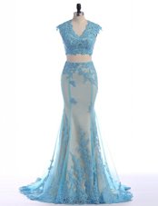 Sleeveless Chiffon Floor Length Criss Cross in Pink for with Beading