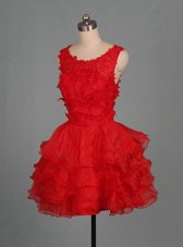 Scoop Sleeveless Appliques Zipper Womens Party Dresses
