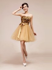 Fitting Strapless Sleeveless Chiffon Party Dress Wholesale Beading and Sashes|ribbons Zipper