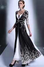 Smart Empire Homecoming Dress Black Square Chiffon Half Sleeves Ankle Length Zipper