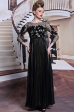 Clearance 3|4 Length Sleeve Clasp Handle Asymmetrical Appliques and Sequins Homecoming Dress