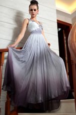 V-neck Sleeveless Side Zipper Prom Party Dress Multi-color Chiffon