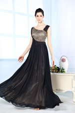 Sleeveless Side Zipper Floor Length Beading Prom Evening Gown