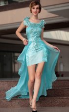 Noble Scoop Sleeveless Chiffon Homecoming Party Dress Beading and Sequins Zipper